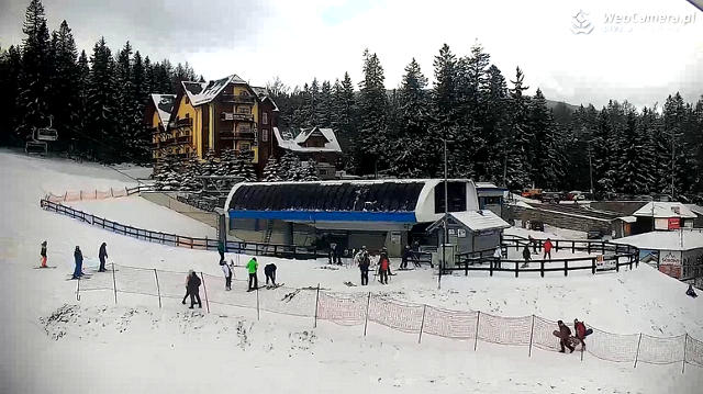 Kamera na stoku narciarskim Sudety Lift na Szrenicy w Szklarskiej Porębie